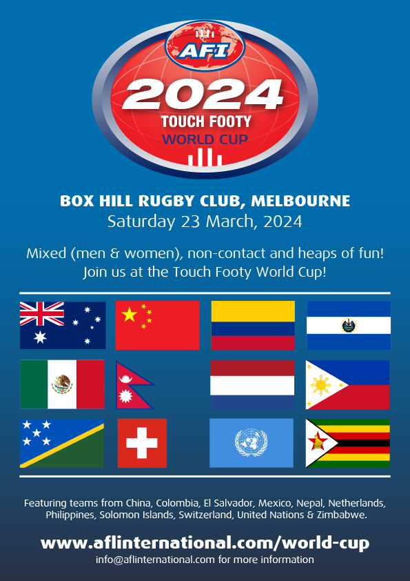 2024 Touch Footy World Cup flyer